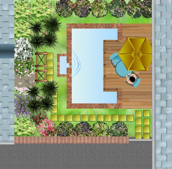 Exemple plan jardin: modéle d'aménagement paysagé: page numero un Amenagement jardin 100m2